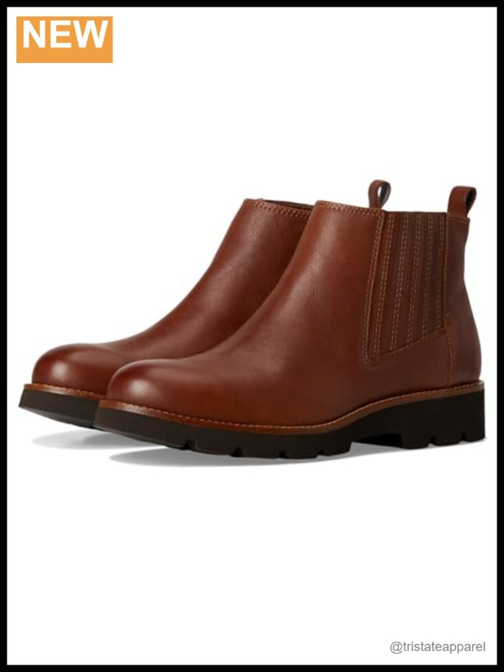 Waterproof Leather Chelsea Ankle Boot with Lug Sole Zipper Side Closure